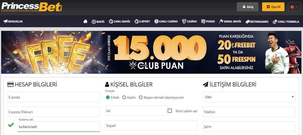 Princessbet Site Bonus ve Kampanyalar