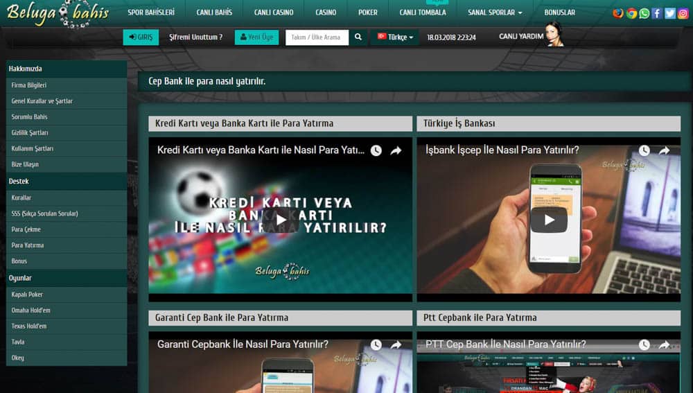Site Para Yatirma ve Para Cekme Islemleri